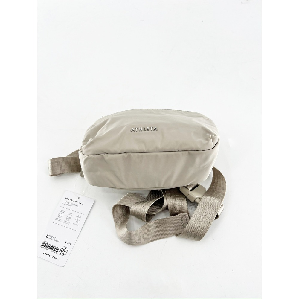 Athleta All About Belt Bag Womens OS Stone New Water Repellent Recycled 615642